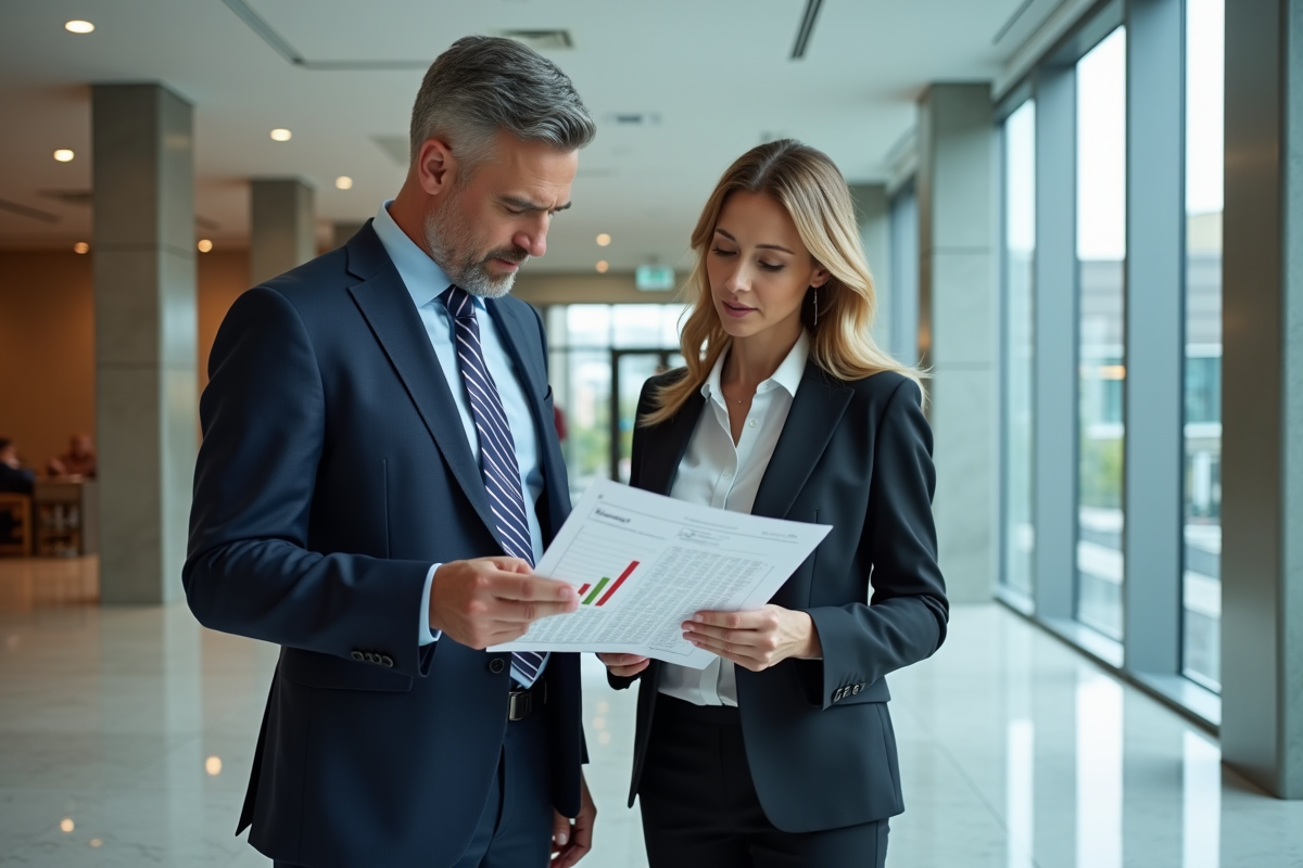 Deux professionnels discutant d