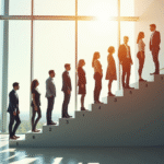Groupe diversifié dans un bureau lumineux représentant l'autonomie