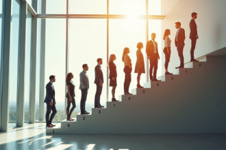Groupe diversifié dans un bureau lumineux représentant l'autonomie