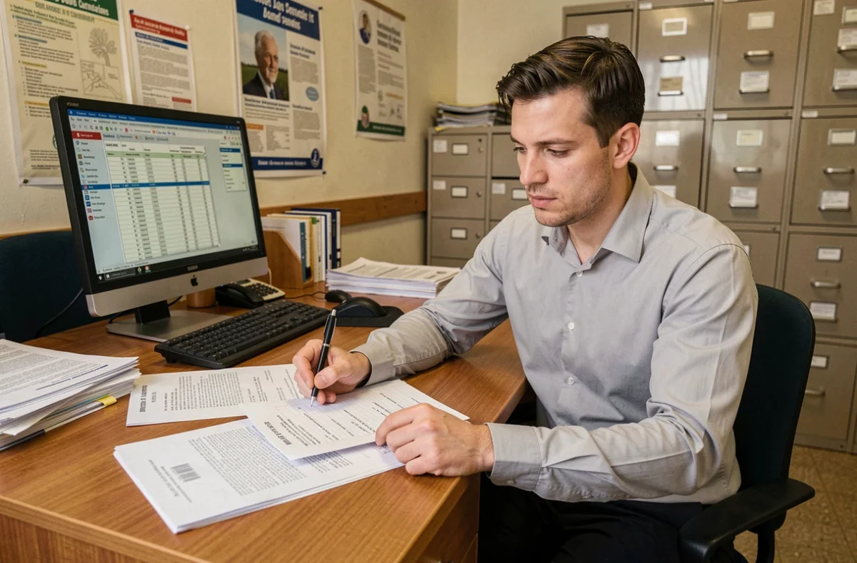 Agent de catégorie C étudiant une grille salariale de la fonction publique territoriale