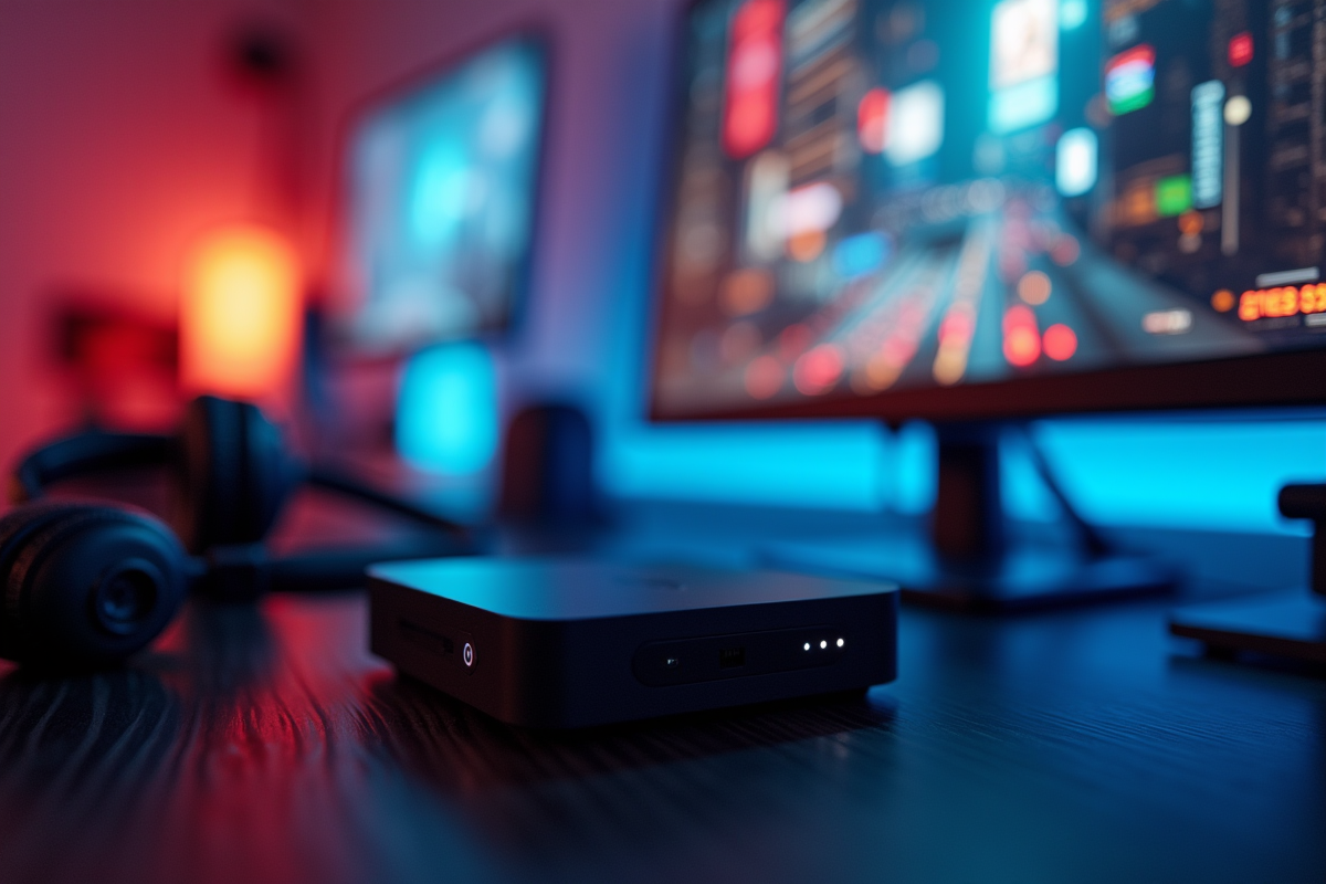 Zoom sur moniteur affichant vidéo 4K avec accessoires